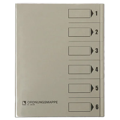Bene Ordnungsmappe 83600GR DIN A4 6Fächer PVC grau