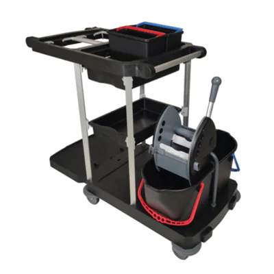 Reinigungswagen schwarz/grau Reinigungswagen schwarz/grau