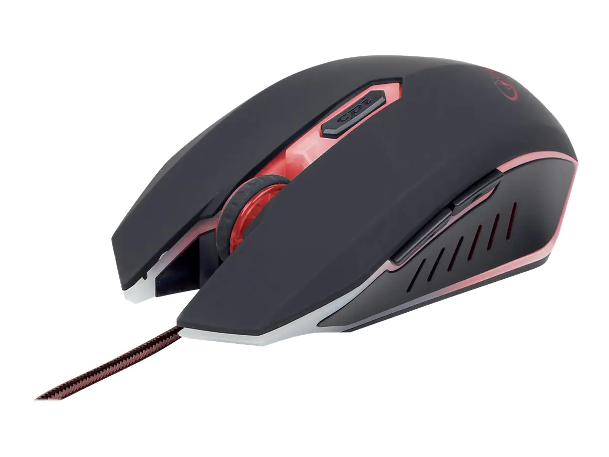 Gembird MUSG-001 - Maus - rechts- und linkshändig - optisch - 6 Tasten - kabelgebunden - USB - Rot