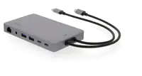LMP Display Dock 2 - Verkabelt - USB 3.2 Gen 1 (3.1 Gen 1) Type-C - 100 W - 3,5 mm - 10,100,1000 Mbit/s - Grau
