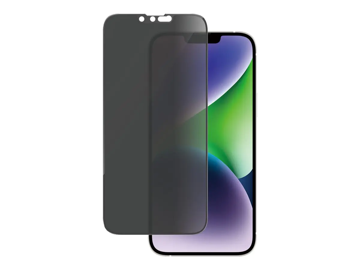 PanzerGlass - Bildschirmschutz für Handy - ultrabreite Passform - Glas - mit Sichtschutzfilter - Rahmenfarbe schwarz - für Apple iPhone 13 Pro Max, 14 Plus