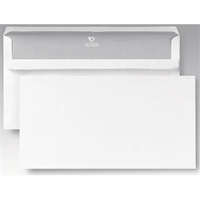 POSTHORN Briefumschlag Kompakt 235 x 125 mm (B x H) ohne Fenster 80g/m² mit Selbstklebung Papier weiß 1.000 St./Pack.