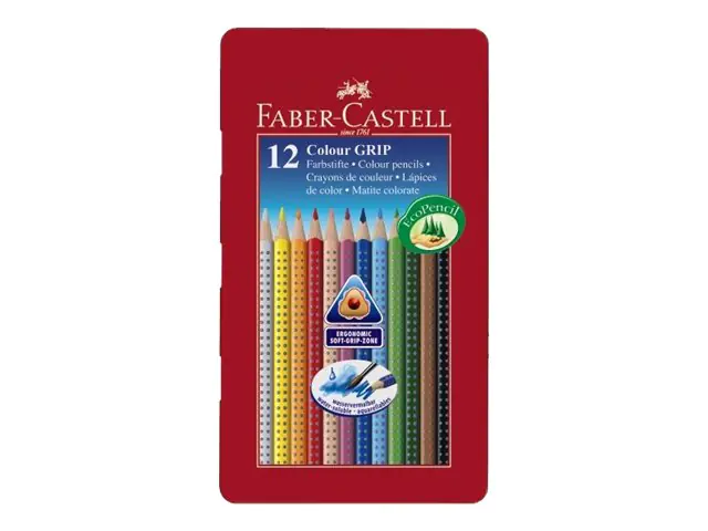 FABER-CASTELL GRIP 2001 - Farbstift - gemischte Farben (Packung mit 12) 112413