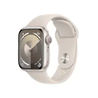 Apple Watch Series 9 (GPS) - 41 mm - Starlight Aluminium - intelligente Uhr mit Sportband - Flouroelastomer - Starlight - Bandgröße: S/M - 64 GB - Wi-Fi, Bluetooth, UWB - 31.9 g