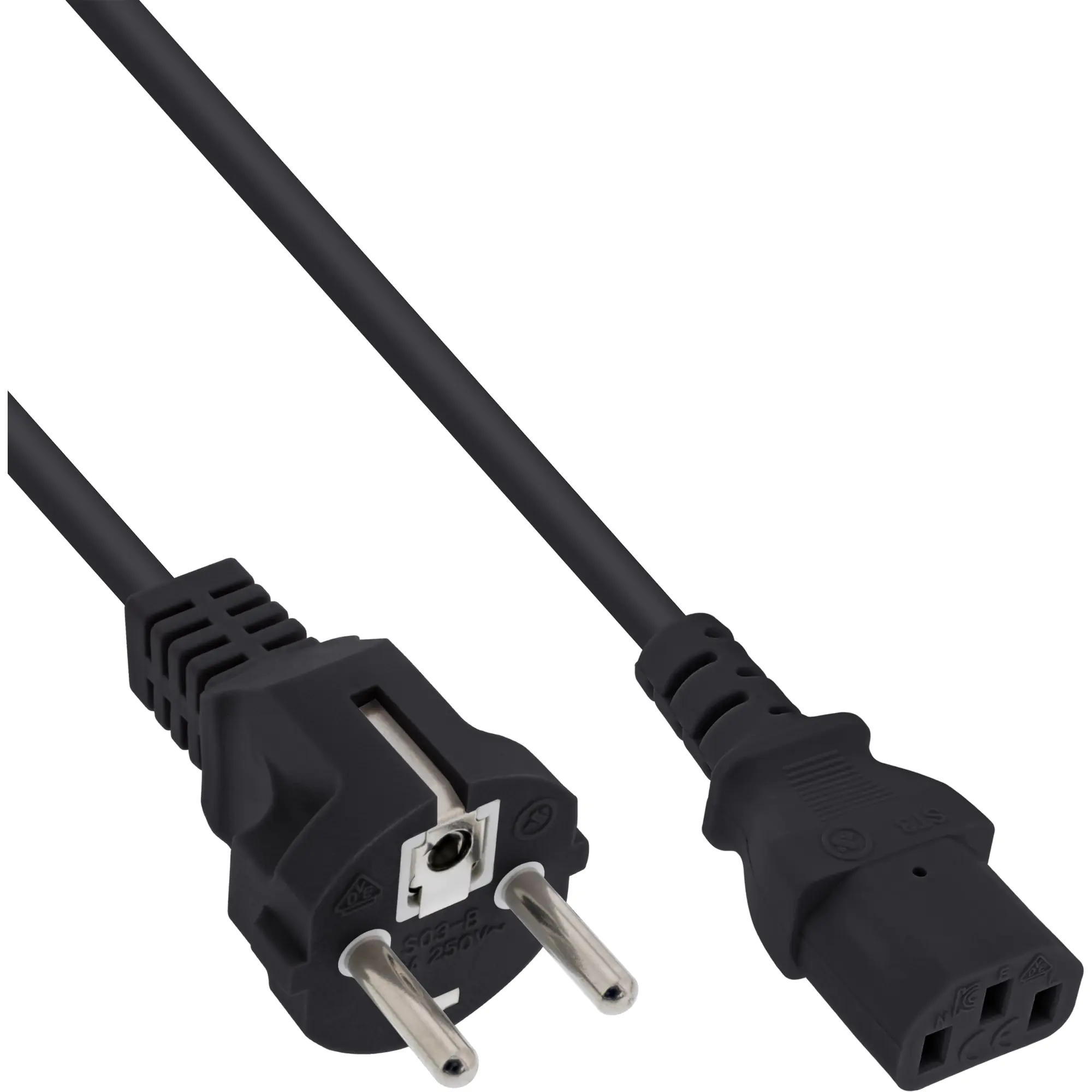 InLine - Stromkabel - IEC-Anschluss (M) zu power CEE 7/7 (M) - geformt