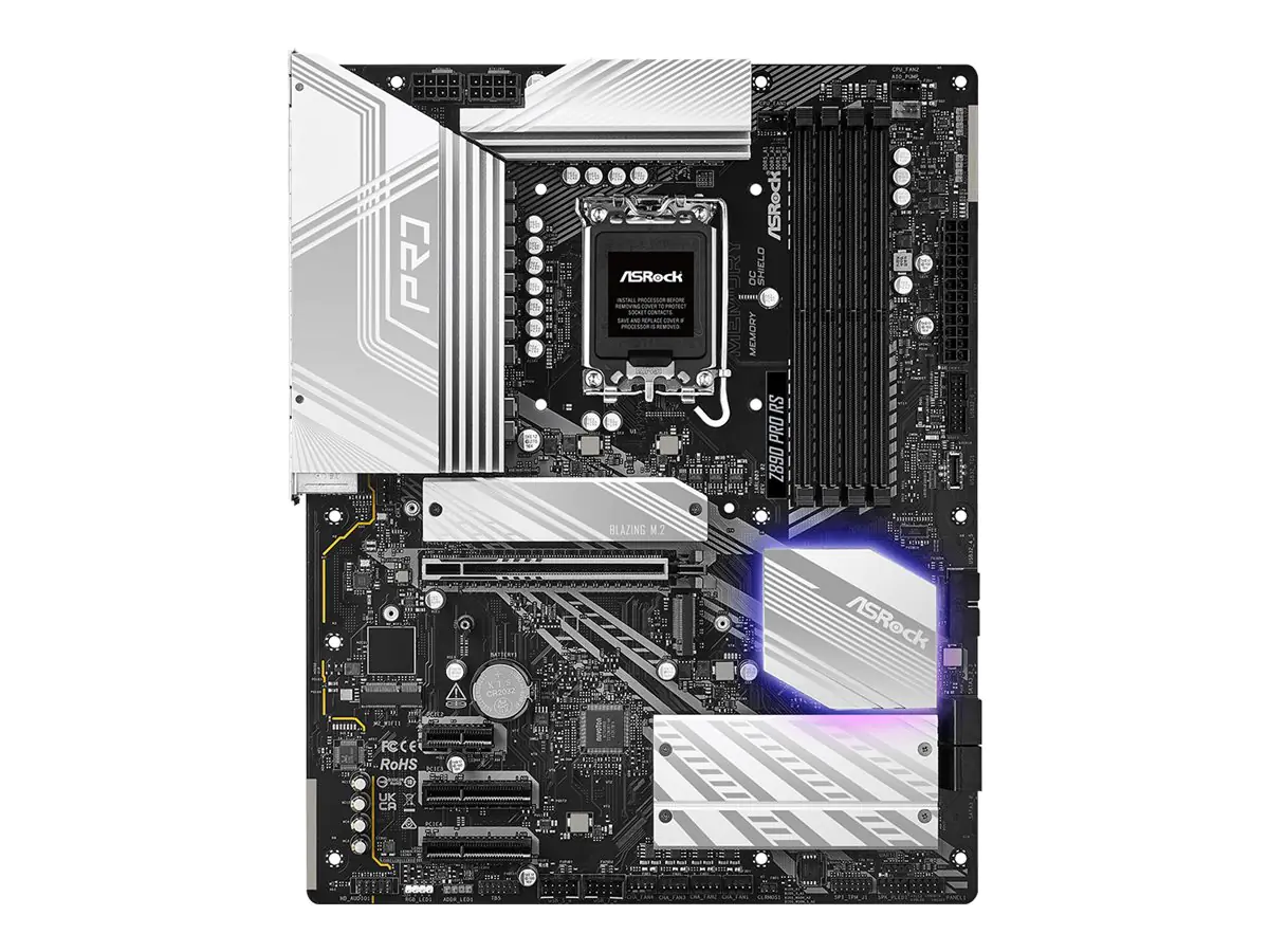 ASRock Z890 Pro RS - Motherboard - ATX - LGA1851-Sockel - Z890 Chipsatz - USB4, USB 3.2 Gen 2x2, USB 3.2 Gen 2, USB 3.2 Gen 1 - Onboard-Grafik (CPU erforderlich) - HD Audio (8-Kanal)