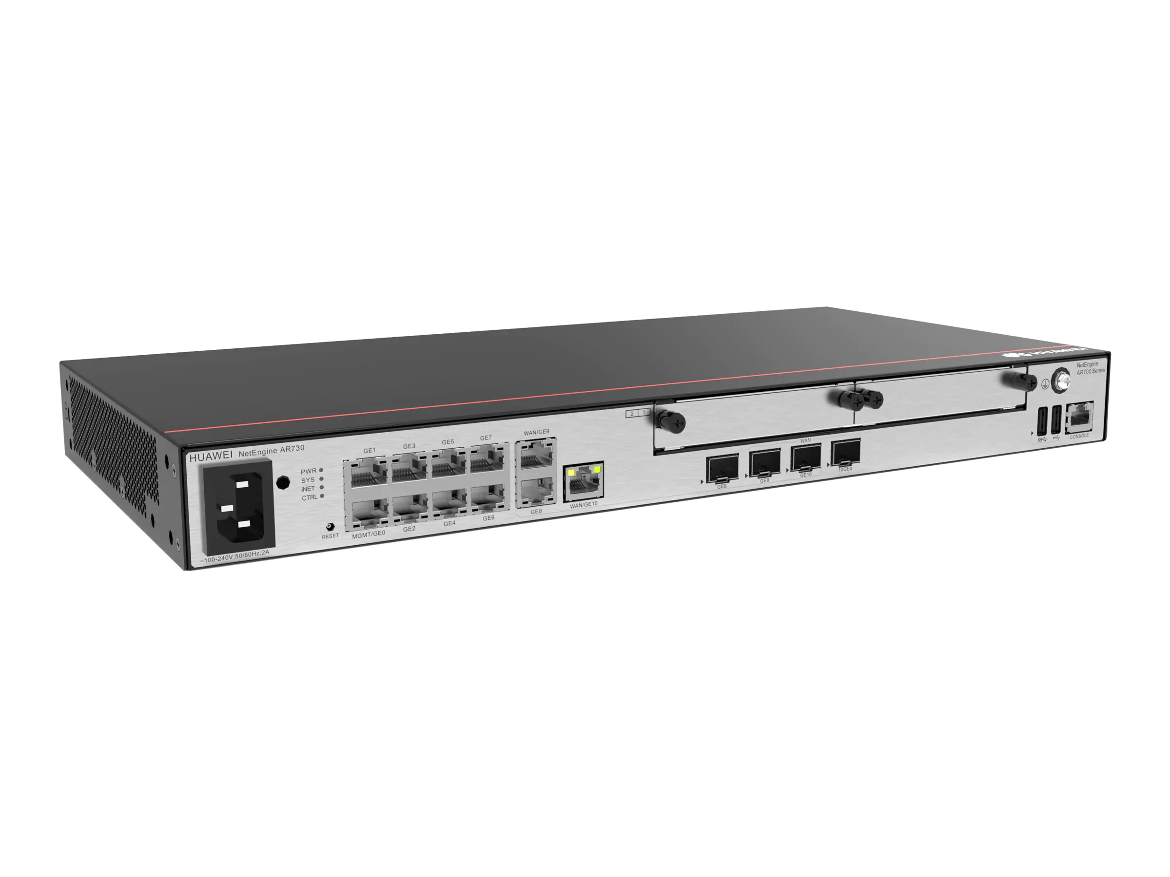 Huawei NetEngine AR730 - Router 8-Port-Switch - 100GbE - WAN-Ports: 3 - Seite-zu-Seite-Luftstrom - an Rack montierbar, wandmontierbar