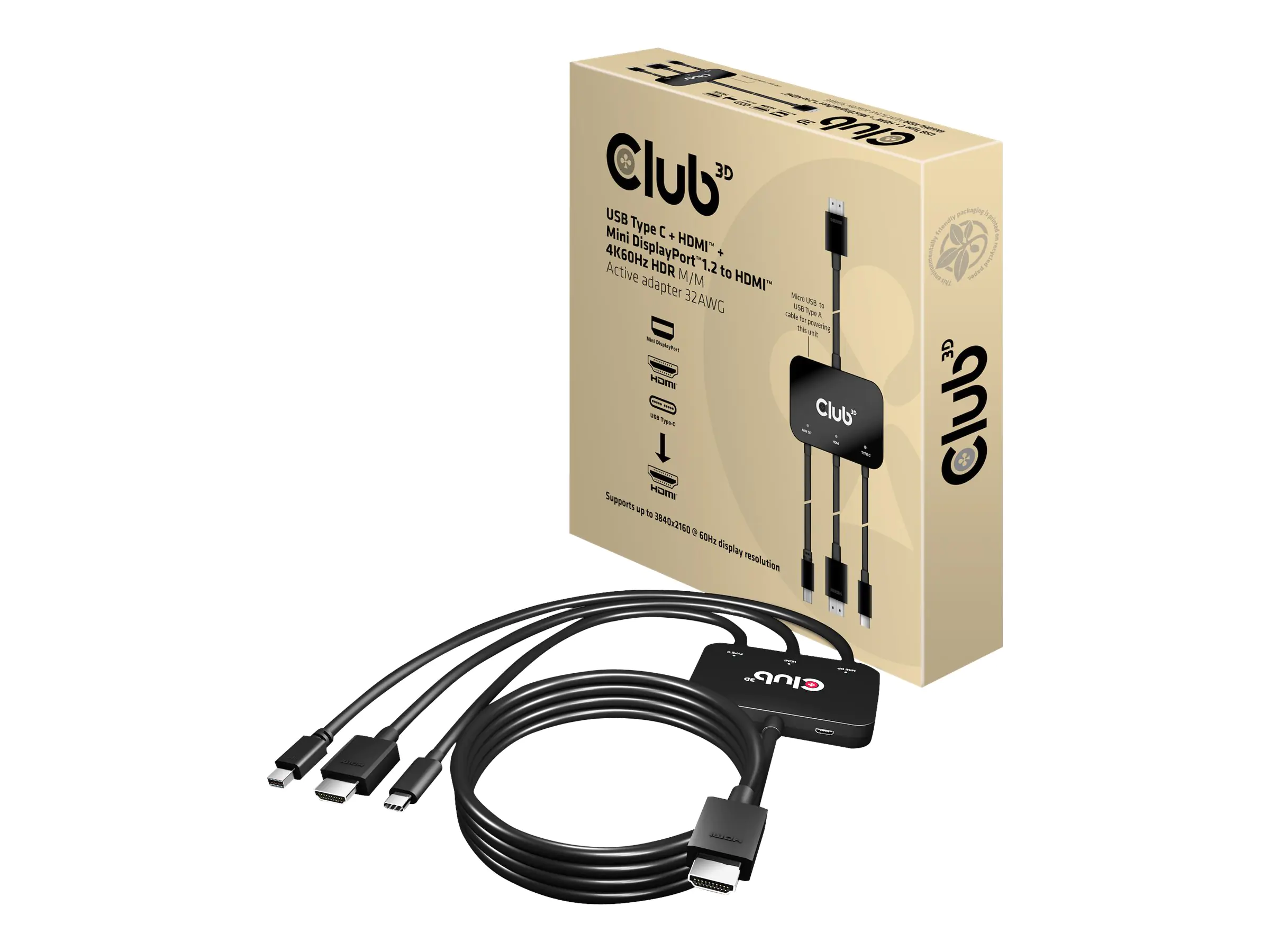 Club 3D CAC-1630 - Videoschnittstellen-Converter Mini DisplayPort/ HDMI/ USB - CAC-1630