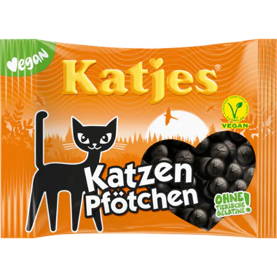 Katjes Fruchtgummi Lakritz Katzen Pfötchen 175 g/Pack.