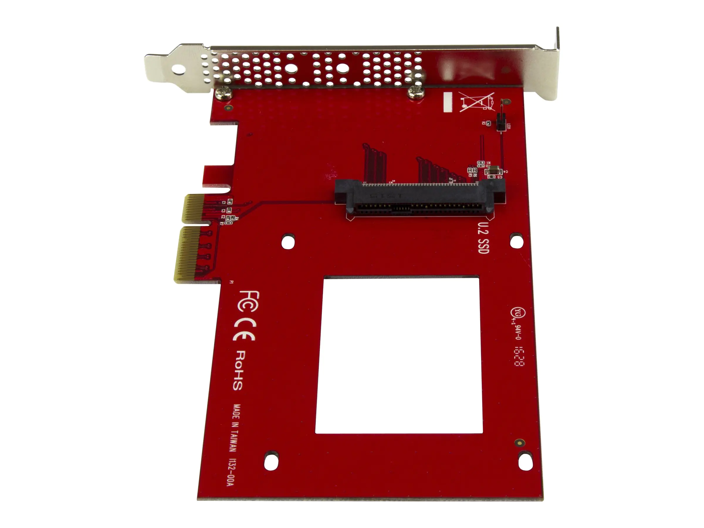 StarTech U.2 auf PCIe Adapter für 2,5" U.2 NVMe SSD - SFF 8639 - 4x PCI Express 3.0 - NVMe PCIe Adapter - U.2 PCIe Karte - Schnittstellenadapter - 2.5" (6.4 cm) - Ultra M.2 Card - PCIe 3.0 x4 - Rot - für P/N: BNDTB10GI, BNDTB210GSFP, BNDTB310GNDP, BNDTB41