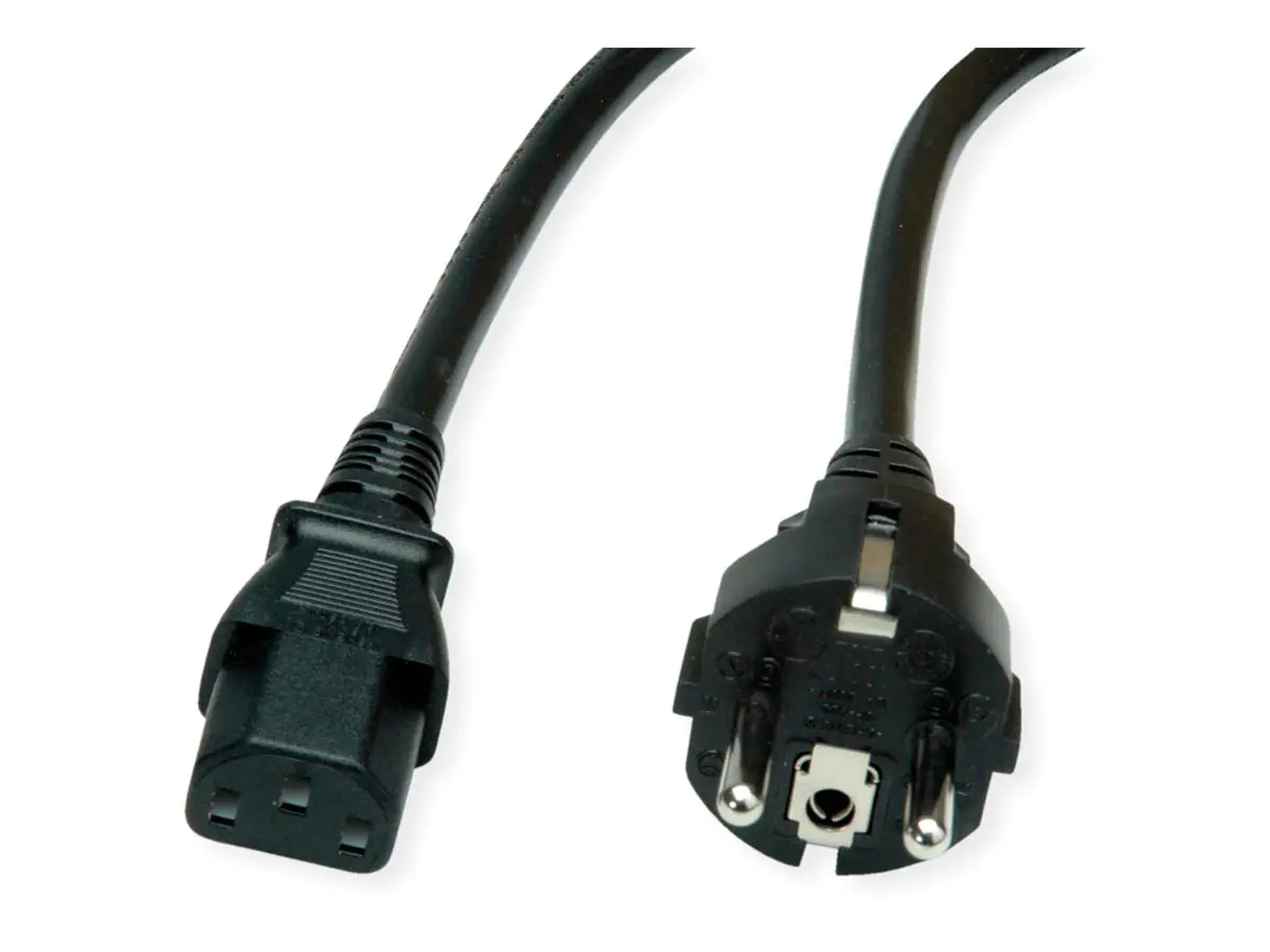 Roline - Stromkabel - power CEE 7/7 (M) zu power IEC 60320 C13 - Wechselstrom 250 V - 10 A - 3 m - Schwarz