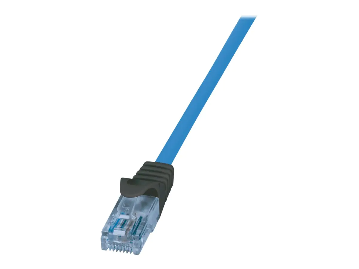 LogiLink Premium - Patch-Kabel - RJ-45 (M) zu RJ-45 (M) - 2 m - UTP / 50 Mikron - CAT 6a - halogenfrei, Knickschutzmanschette, Gigabit Ethernet Support - Schwarz, Blau