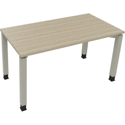 Schreibtisch Kufe Einzels. Quadrat B1400xT700xH650-850 si/Eiche Natur Schreibtisch Kufe Einzels. Quadrat B1400xT700xH650-850 si/Eiche Natur