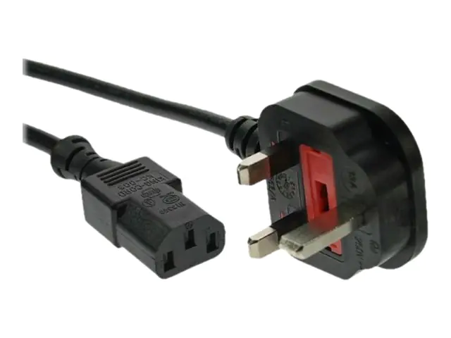 InLine - Stromkabel - BS 1363 (S) bis IEC 60320 C13 - 250 V - 1 m - Schwarz - Großbritannien und Nordirland