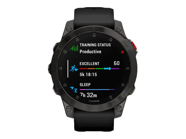 Garmin epix Gen 2 Sapphire - Black titanium - Sportuhr mit Band - Silikon - Handgelenkgröße: 125-208 mm - Anzeige 3.302 cm (1.3") - 32 GB - Bluetooth, Wi-Fi, ANT+ - 70 g