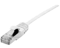 Dexlan - Patch-Kabel - RJ-45 (M) zu RJ-45 (M) - 30 cm - 4.8 mm - SFTP - CAT 6a - halogenfrei, ohne Haken - weiß
