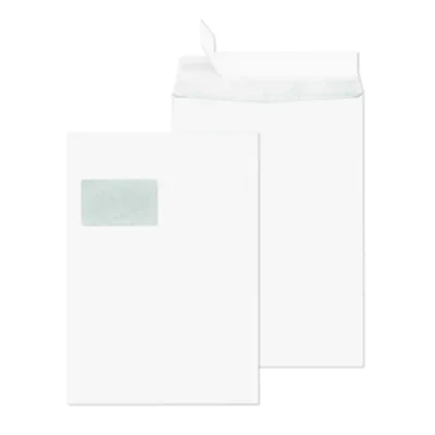 SECURITEX® Versandtasche DIN C4 229 x 324 mm (B x H) mit Fenster 130g/m² mit Haftklebung Papier weiß 100 St./Pack.