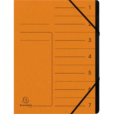 Exacompta Ordnungsmappe DIN A4 170g/m² Colorspankarton Farbe: orange Farbe des Fächerblocks: schwarz 7 Fächer