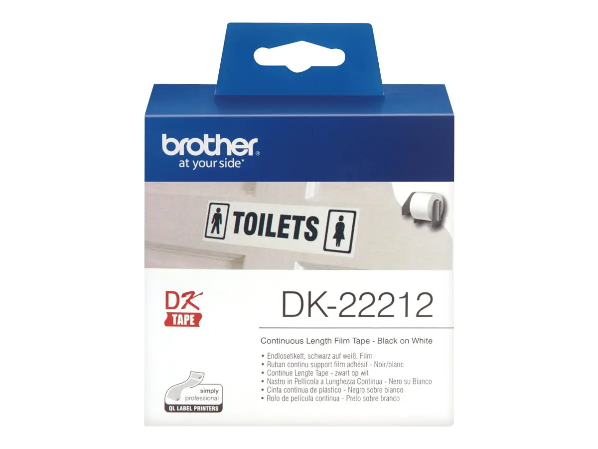 Brother DK-22212 - Permanenter Klebstoff - weiß - Rolle (6,2 cm x 15,2 m) DK22212