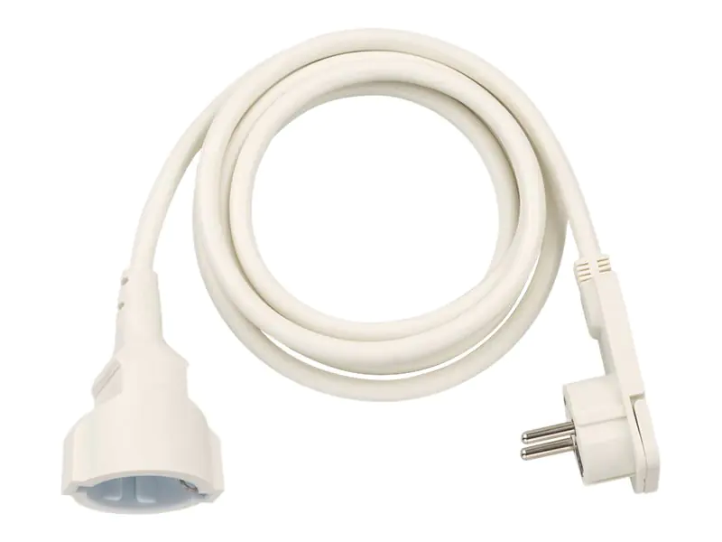 brennenstuhl H05VV-F 3G1,5 - Spannungsversorgungs-Verlängerungskabel - Eurostecker (R) zu Eurostecker (S) gewinkelt - 2 m - Innen - weiß brennenstuhl H05VV-F 3G1,5 - Spannungsversorgungs-Verlängerungskabel - Eurostecker (R) zu Eurostecker (S) gewinkelt - 2 m - Innen - weiß