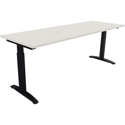 Schreibtisch Kufe Einzels. Quadrat B2000xT700xH650-850 an/Weiß Schreibtisch Kufe Einzels. Quadrat B2000xT700xH650-850 an/Weiß