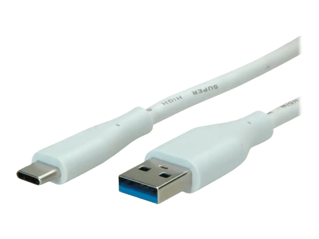 VALUE - USB-Kabel - USB Typ A (M) zu 24 pin USB-C (M) - USB 3.2 Gen 1 - 5 V - 2 m - USB Power Delivery (3A, 15W) - weiß VALUE - USB-Kabel - USB Typ A (M) zu 24 pin USB-C (M) - USB 3.2 Gen 1 - 5 V - 2 m - USB Power Delivery (3A, 15W) - weiß