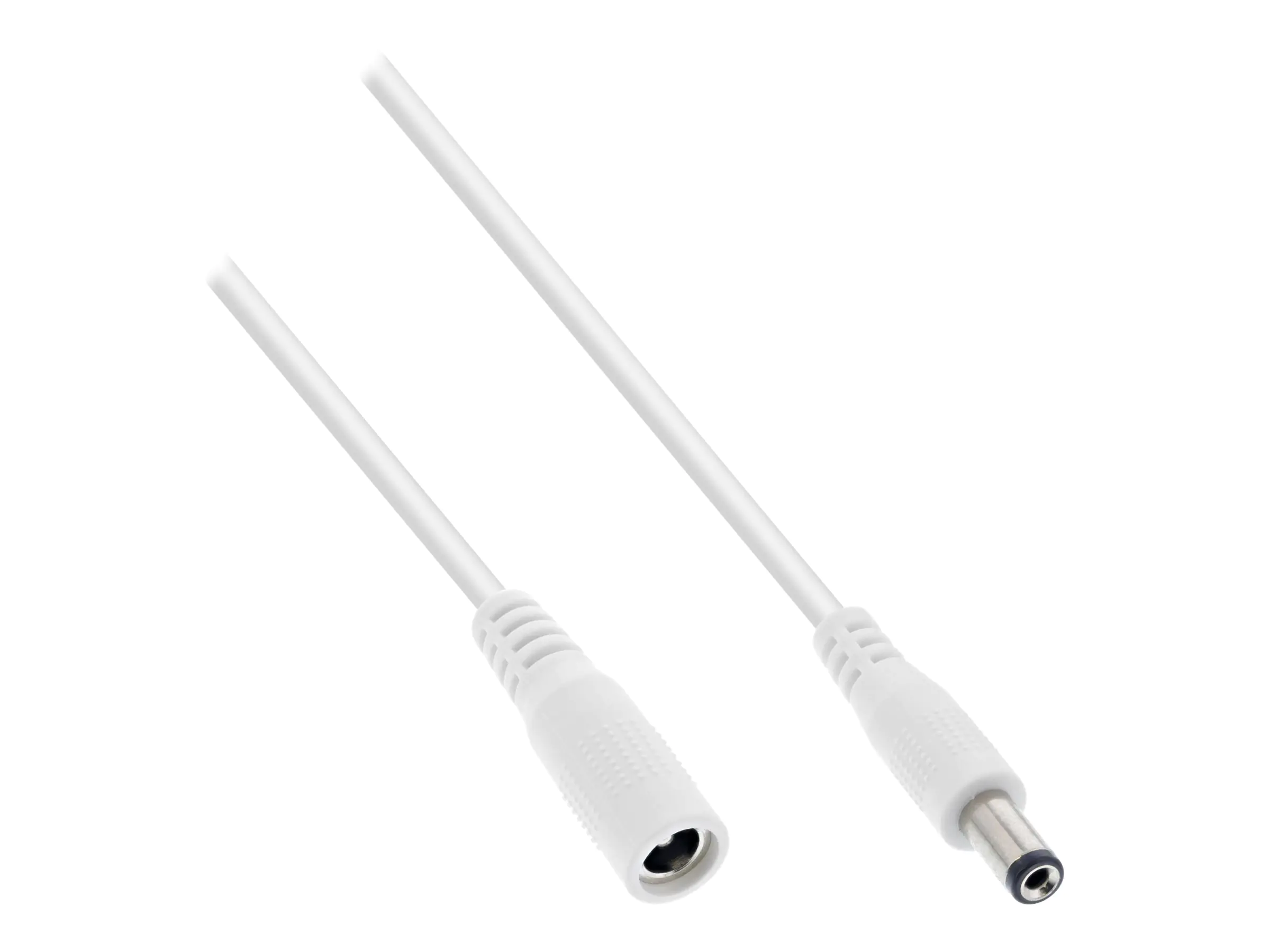 InLine - Spannungsversorgungs-Verlängerungskabel - Gleichstromstecker 5,5 x 2,1 mm (M) zu Gleichstromstecker 5,5 x 2,1 mm (W) - 1 m - weiß