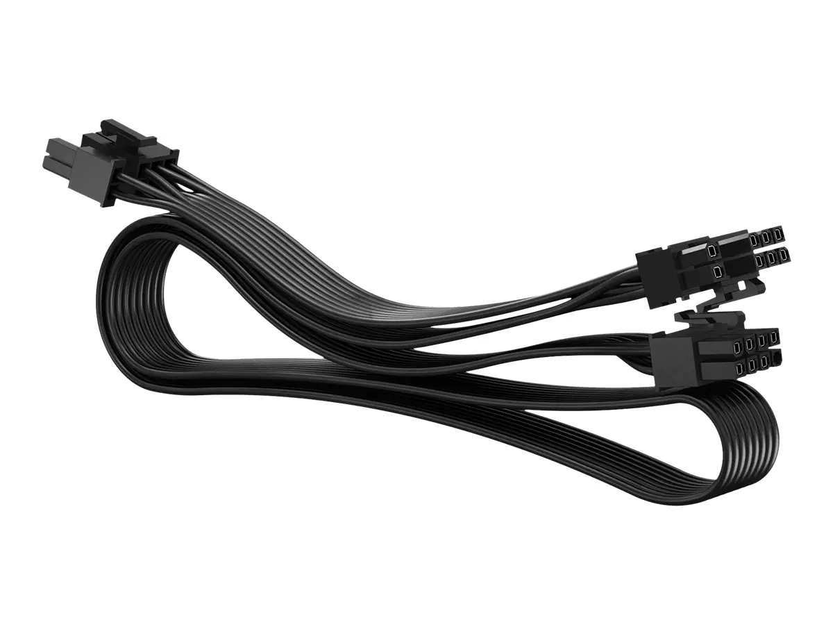 Fractal Design - Stromkabel - 8-poliger PCIe Power (M) zu 8-poliger PCIe Power (6+2) (M) - 55/12 cm - flach - Schwarz - für Edison M 650W, 750W; Ion+ 860W Platinum; Newton 650W; Newton R2 650W
