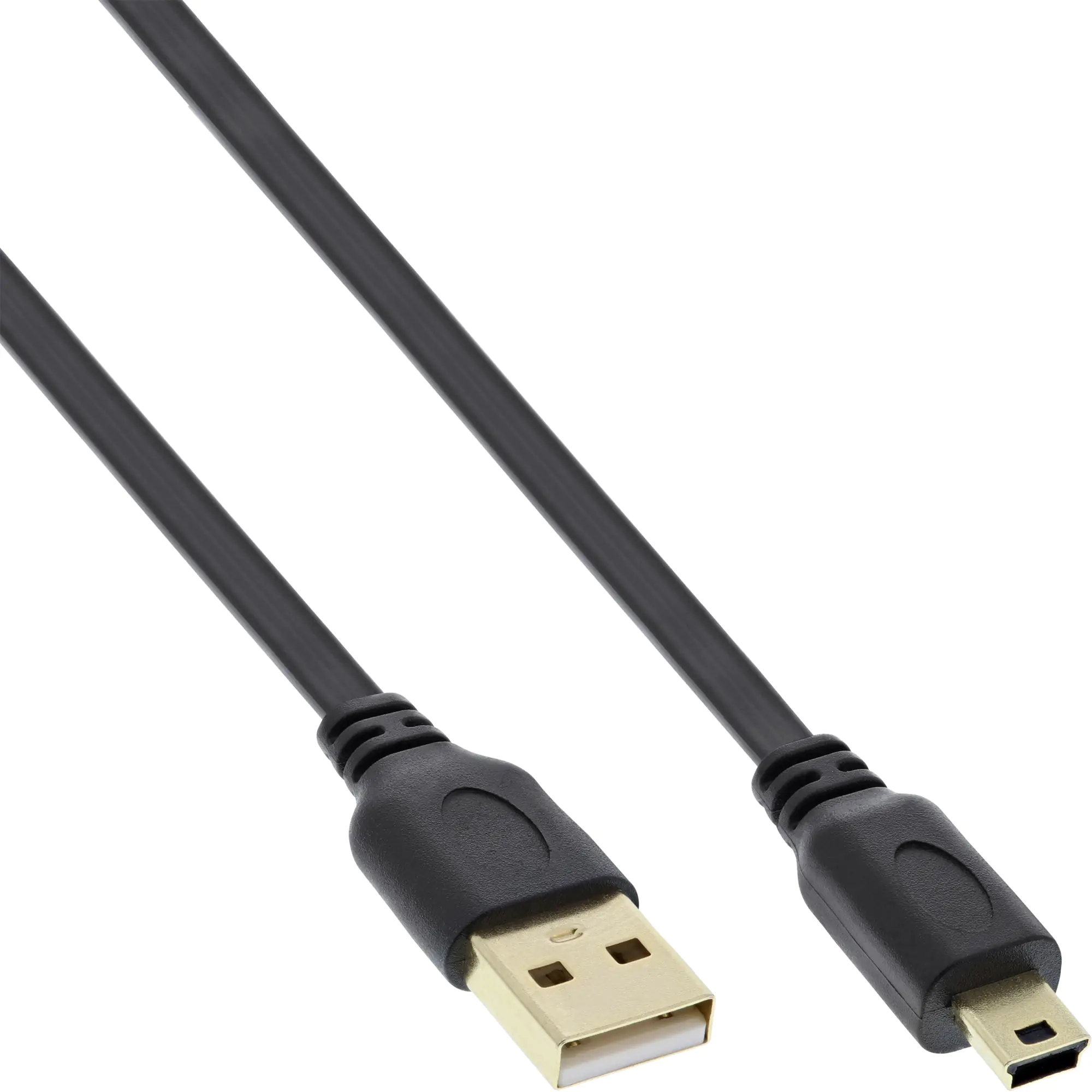 InLine - USB-Kabel - Mini-USB, Typ B (M) zu USB (M) - USB 2.0 - 50 cm - flach - Schwarz