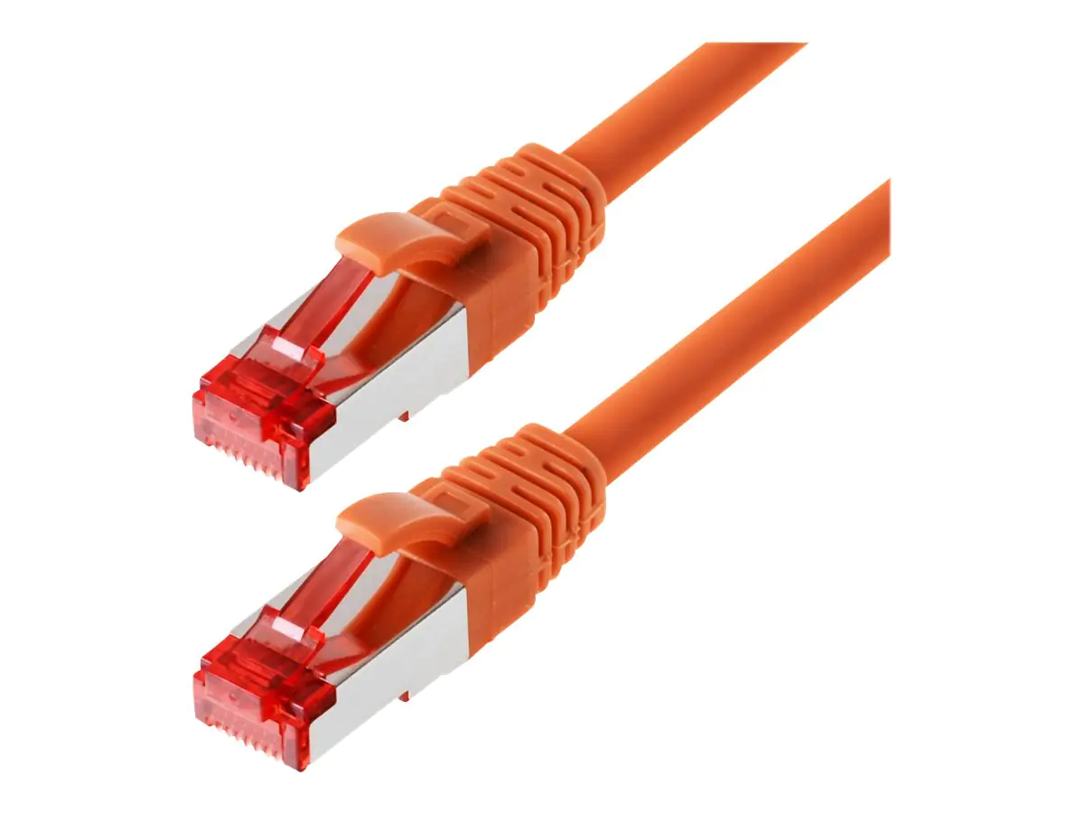 Helos - Patch-Kabel - RJ-45 (M) bis RJ-45 (M) - 2 m - SFTP, PiMF - CAT 6 - halogenfrei, geformt, ohne Haken - orange Helos - Patch-Kabel - RJ-45 (M) bis RJ-45 (M) - 2 m - SFTP, PiMF - CAT 6 - halogenfrei, geformt, ohne Haken - orange