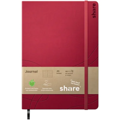 share Notizbuch DIN A5 punktkariert (dotted) rot 96 Bl.