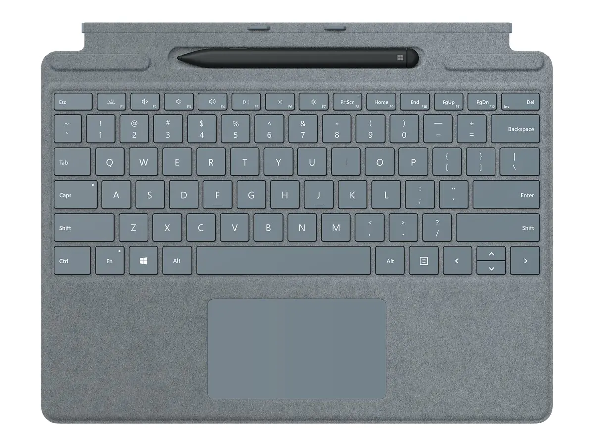 Microsoft Surface Pro X Signature Keyboard with Slim Pen Bundle - Tastatur - mit Trackpad, Beschleunigungsmesser - hinterleuchtet - QWERTZ - Deutsch - Eisblau - kommerziell - für Surface Pro 8, Pro X