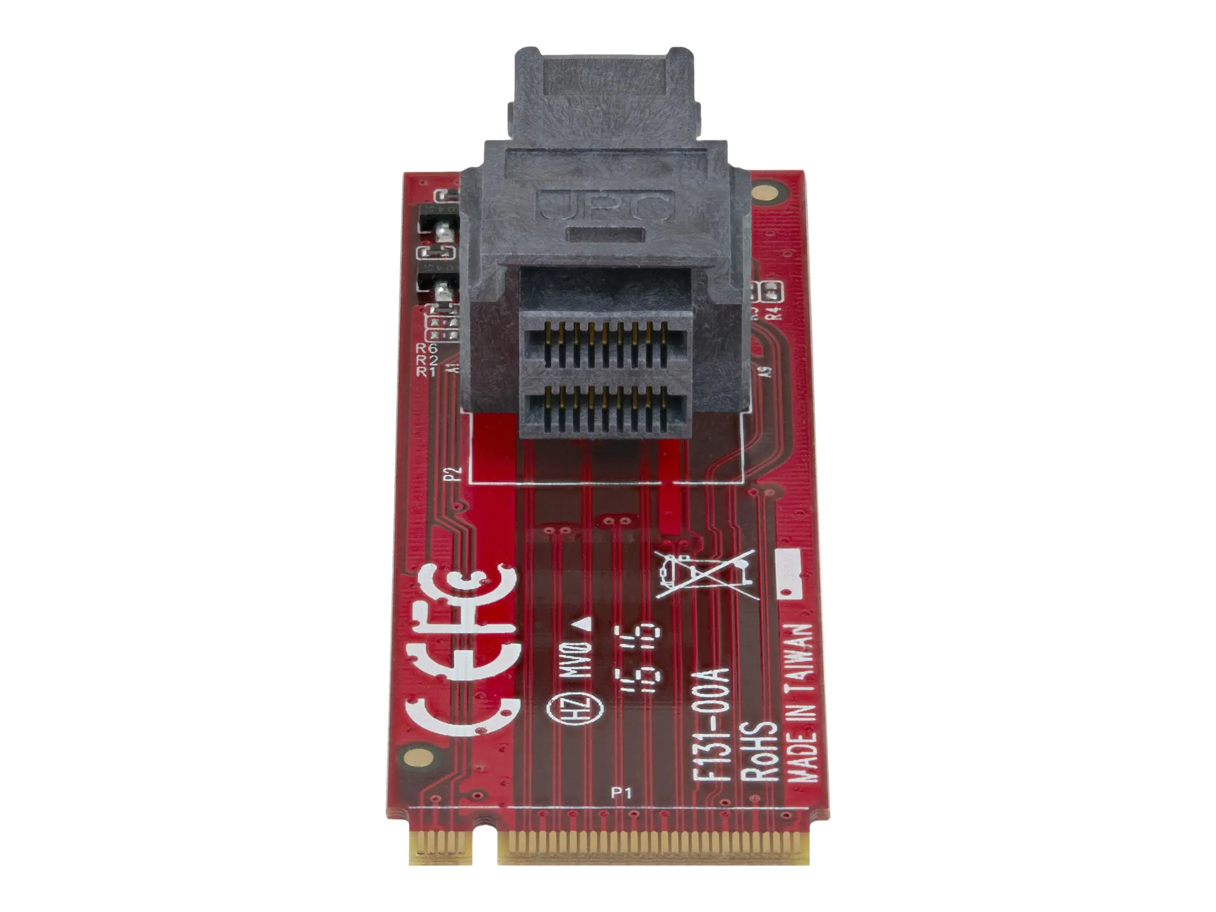 StarTech U.2 (SFF-8643) auf M.2 PCI Express 3.0 x4 Adapterkarte für 2,5" U.2 NVMe SSD - Schnittstellenadapter - 2.5" (6.4 cm) - SAS - M.2 Card - Rot