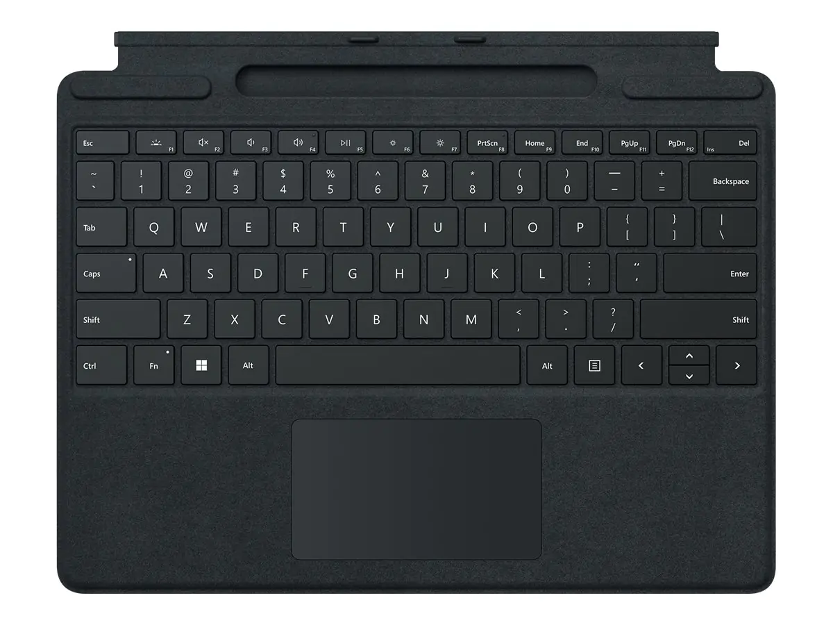 Microsoft Surface Pro Signature Keyboard - Tastatur - mit Touchpad, Beschleunigungsmesser, Surface Slim Pen 2 Ablage- und Ladeschale - QWERTY - Nordisch (Dänisch/Finnisch/Norwegisch/Schwedisch) - Schwarz - kommerziell - für Surface Pro 8, Pro X