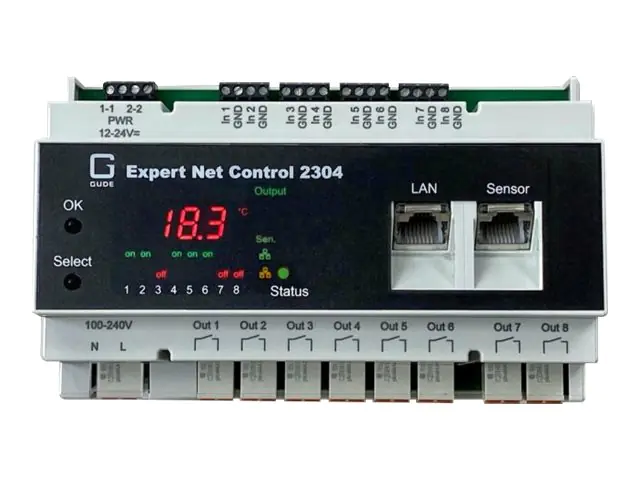 Gude Expert Net Control 2304-1 - Überwachungssystem - kabelgebunden - 10/100 Ethernet - weiß
