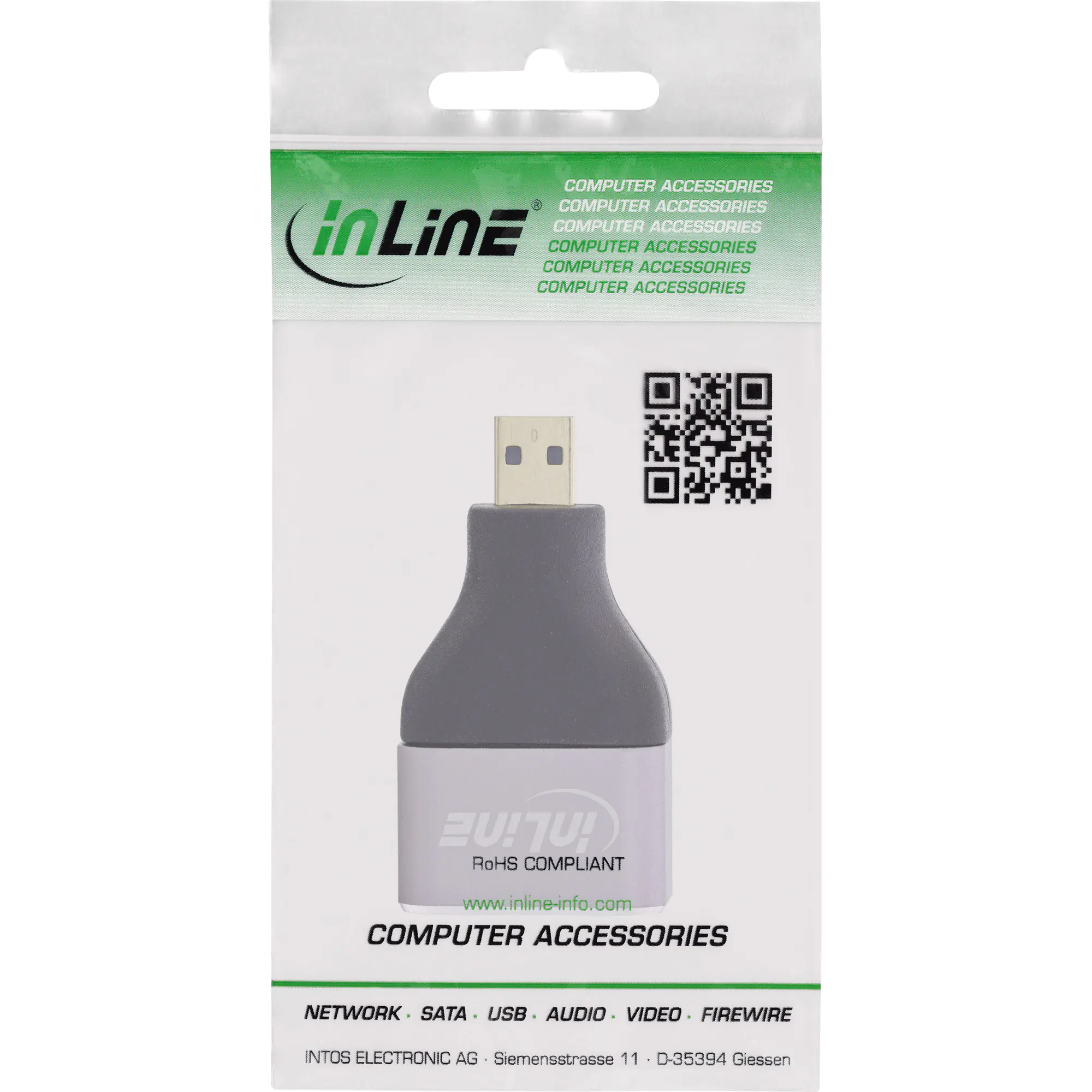 InLine - HDMI-Adapter - HDMI weiblich zu 19 pin micro HDMI Type D männlich - Grau, Schwarz - unterstützt 8K UHD (7680 x 4320)