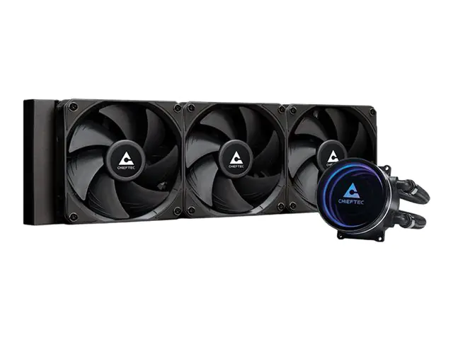 Chieftec Iceberg 360 DARK - Prozessor-Flüssigkeitskühlsystem - Kühlergröße: 360 mm - (für: LGA1150, LGA1151, LGA1155, LGA1156, LGA1200, LGA1700, LGA1851, AM2, AM2+, AM3+, AM4, AM5, FM1, FM2, FM2+) - Kupfer - 120 mm