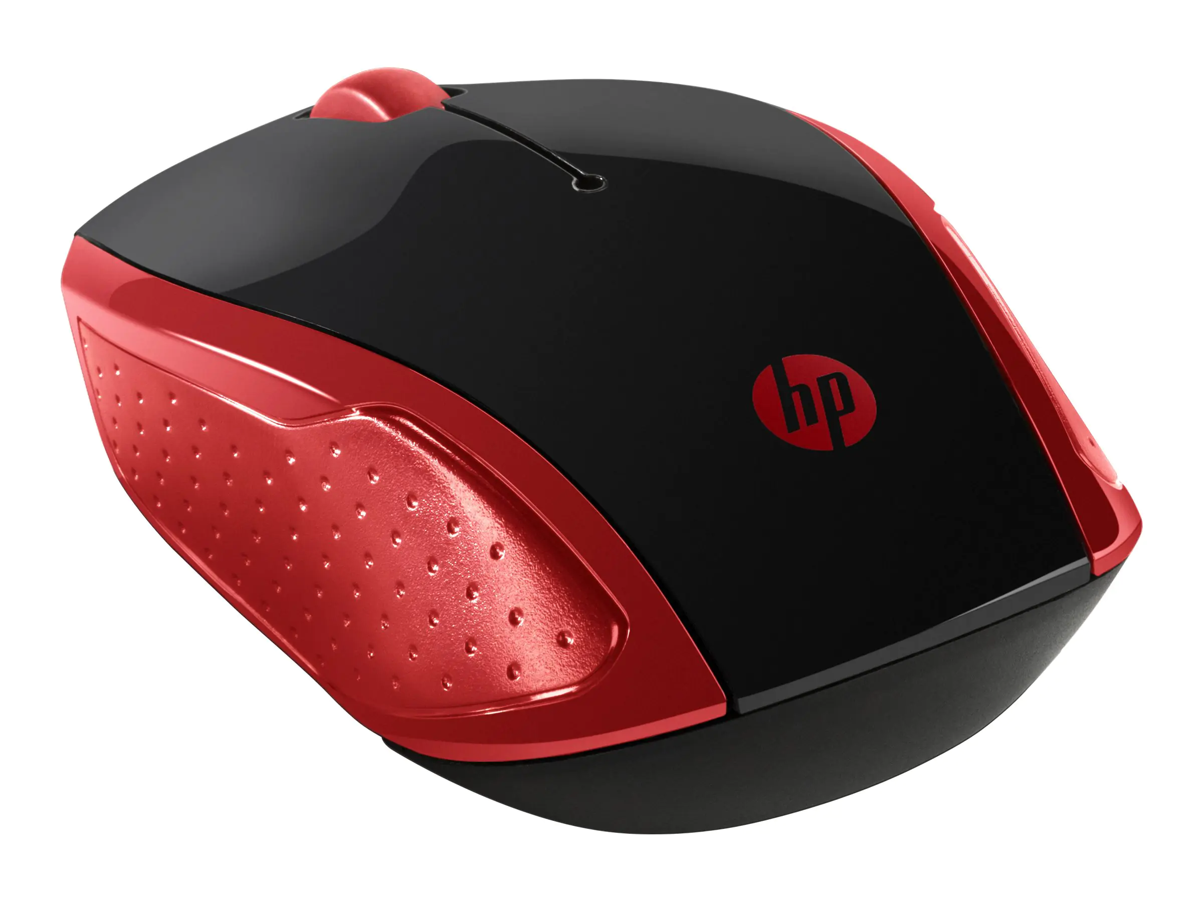 HP 200 - Maus - rechts- und linkshändig - optisch - kabellos - 2.4 GHz - kabelloser Empfänger (USB) - Rot - für OMEN 30L by HP; OMEN by HP 15; HP 27; Desktop M01; ENVY TE01; Pavilion 15; Slim S01