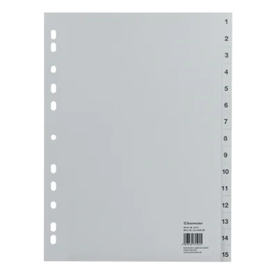 Soennecken Register 1577 DIN A4 1-15 volle Höhe PP grau
