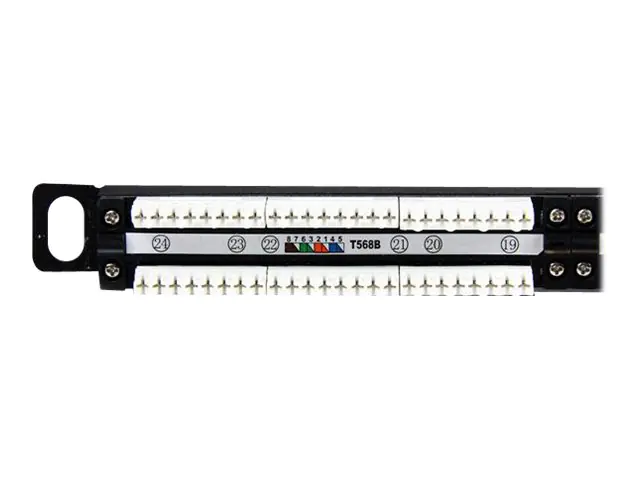 StarTech 24 Port 0.5U Cat5e Patch Panel - RJ45 Ethernet Rack Mount Cat 5e 110 Patch Panel - Rackmount Network Patch Panel (PANELHU24) - Patch Panel - CAT 5e - 24 Ports - für P/N: RACK-18U-20-WALL-OA, RACK-21U-20-WALL-OA, RACK-24U-20-WALL-OA, RK3236BKF, WA