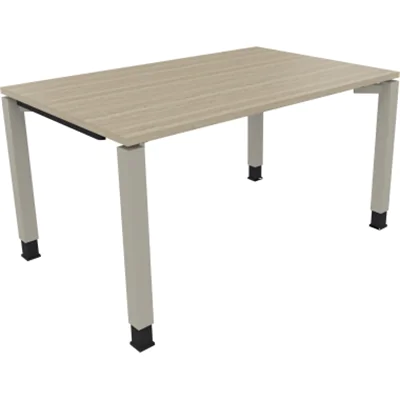 Schreibtisch Vierfuß Quadratrohr B1400xT900xH680-820 si/Eiche Natur Schreibtisch Vierfuß Quadratrohr B1400xT900xH680-820 si/Eiche Natur