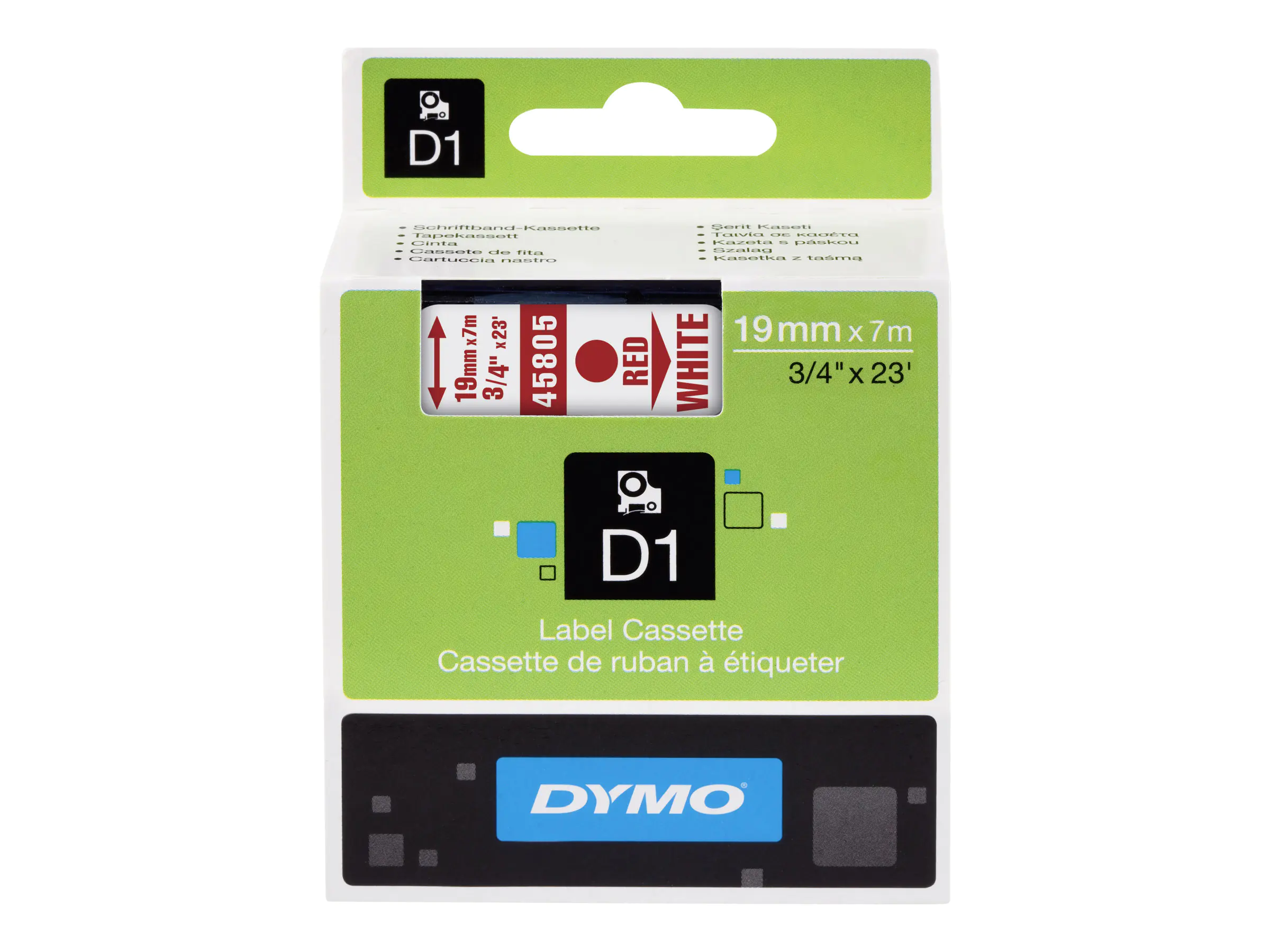 Dymo D1 - Selbstklebend - blau auf weiß - Rolle (1,9 cm x 7 m)