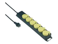 REV - Steckdosenleiste - Wechselstrom 250 V - 3500 Watt - Ausgangsanschlüsse: 6 - 1.4 m Schnur - Schwarz, Gelb