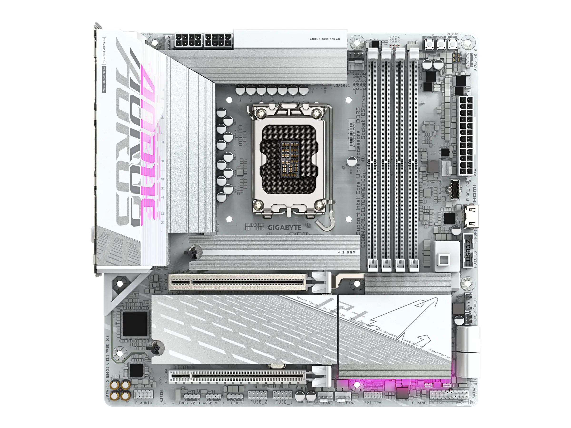 Gigabyte MB GBT Intel 1851 B860M A ELT WF6E ICE - Micro/Mini/Flex-ATX - USB 3.2
