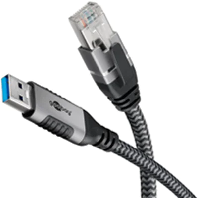 Wentronic Ethernet-Kabel USB-A auf RJ45 2 m - verbindet Router Modem oder Netzwerk-Switch