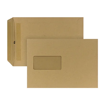 POSTHORN Versandtasche DIN C5 162 x 229 mm (B x H) mit Fenster 90g/m² mit Selbstklebung Papier braun 500 St./Pack. POSTHORN Versandtasche DIN C5 162 x 229 mm (B x H) mit Fenster 90g/m² mit Selbstklebung Papier braun 500 St./Pack.