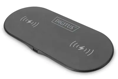 Digitus - Wireless Charger Duo Induktive Ladestation - 2-in-1 - 15 Watt - 2 A - Schwarz