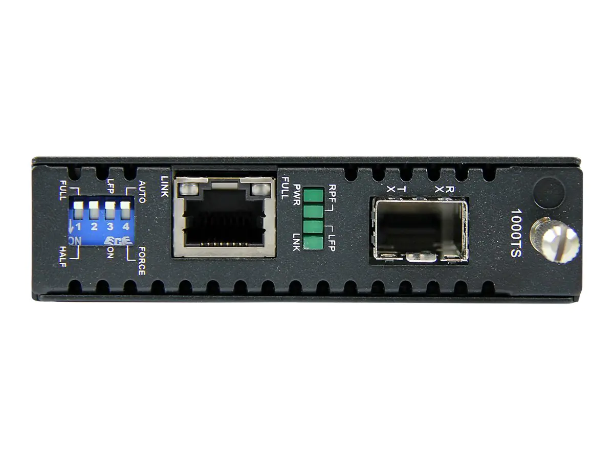 StarTech Gigabit Ethernet LWL / Glasfaser Medienkonverter mit SFP - 1000 Mbit/s Multimode Gigabit Ethernet Medienkonverter - Medienkonverter - 1GbE - 1000Base-SX, 100Base-LX, 1000Base-T - RJ-45 / SFP (mini-GBIC) - für P/N: GLCSXMMRGDST, J4858C10PKST, J485