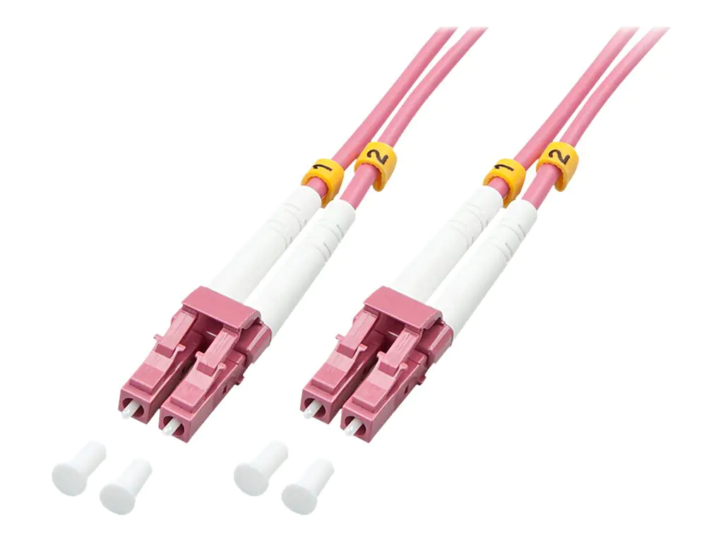 Lindy - Patch-Kabel - LC Multi-Mode (M) zu LC Multi-Mode (M) - 2 m - Glasfaser - Duplex - 50/125 Mikrometer - OM4 - halogenfrei - lila