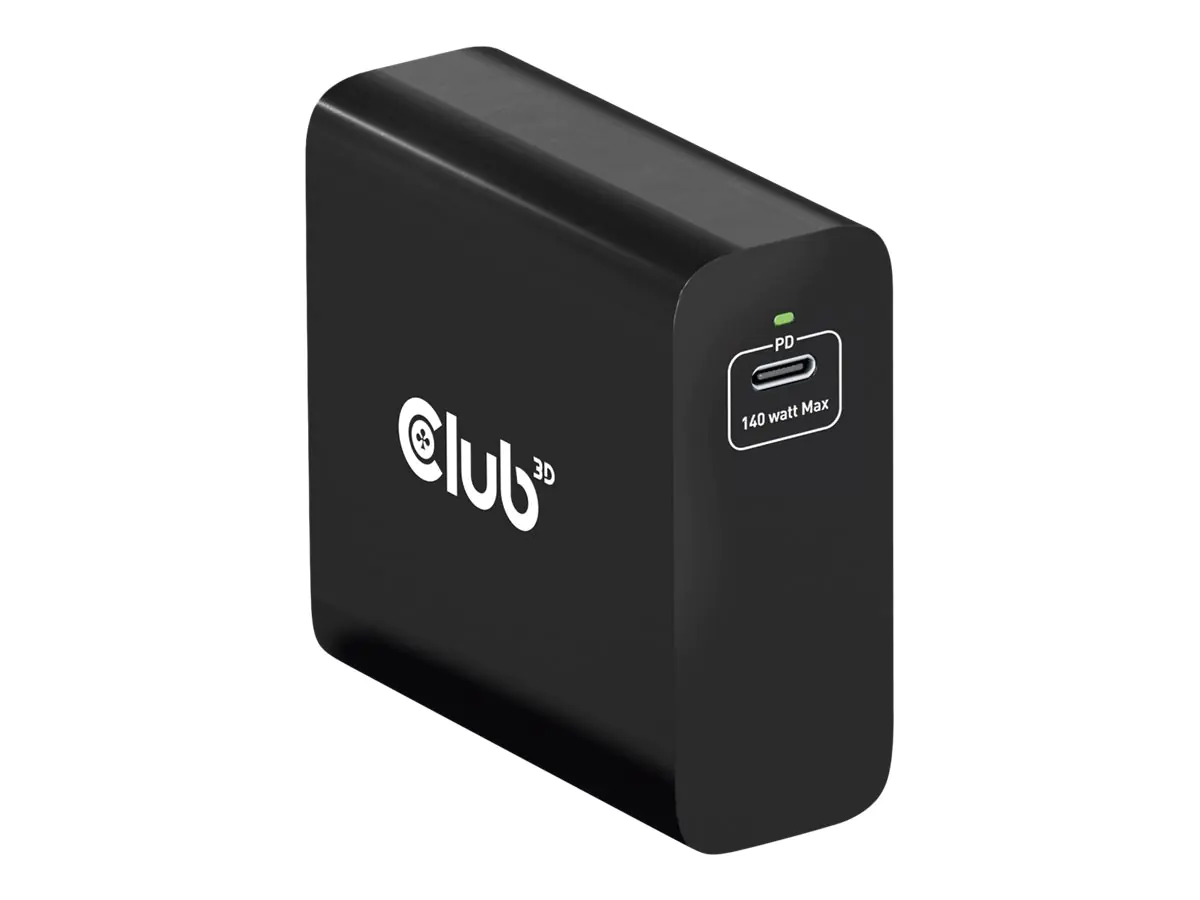 Club 3D - Netzteil - GaN-Technologie - 140 Watt - 5 A - Power Delivery 3.1 (24 pin USB-C) - auf Kabel: USB-C